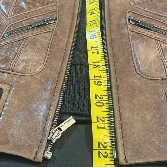 BCBG Maxazria, Brown, Leather, Biker Jacket, Vest, Size XSmall - Picture 11 of 14